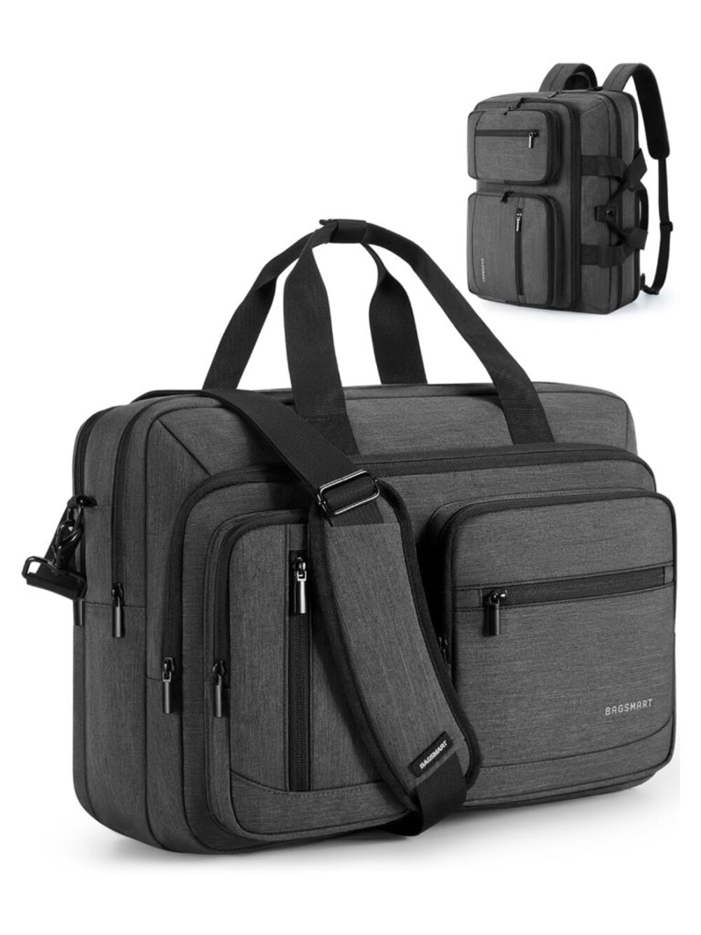 17.3 Inch Laptop Bag 3-in-1 Messenger Shoulder Backpack Water-Resistant